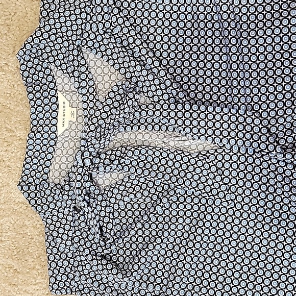 Max Studio Tie Neck Sleeveless Shirt Large - Picture 2 of 6